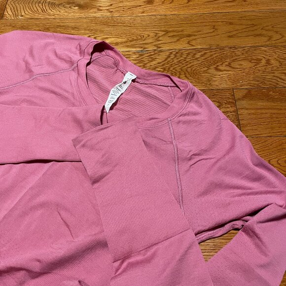 EUC Lululemon Swiftly Tech Long Sleeve Shirt 2.0 Hip Length Sz 6 Pink Blossom - Picture 2 of 3